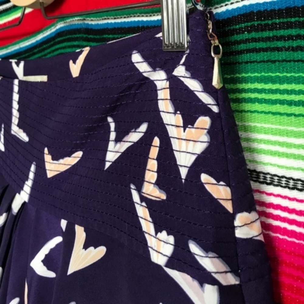 Anthro Leifsdottir Asymmetrical Scattered Skirt Midi Tiered Bird Crane Swallow - Picture 4 of 8